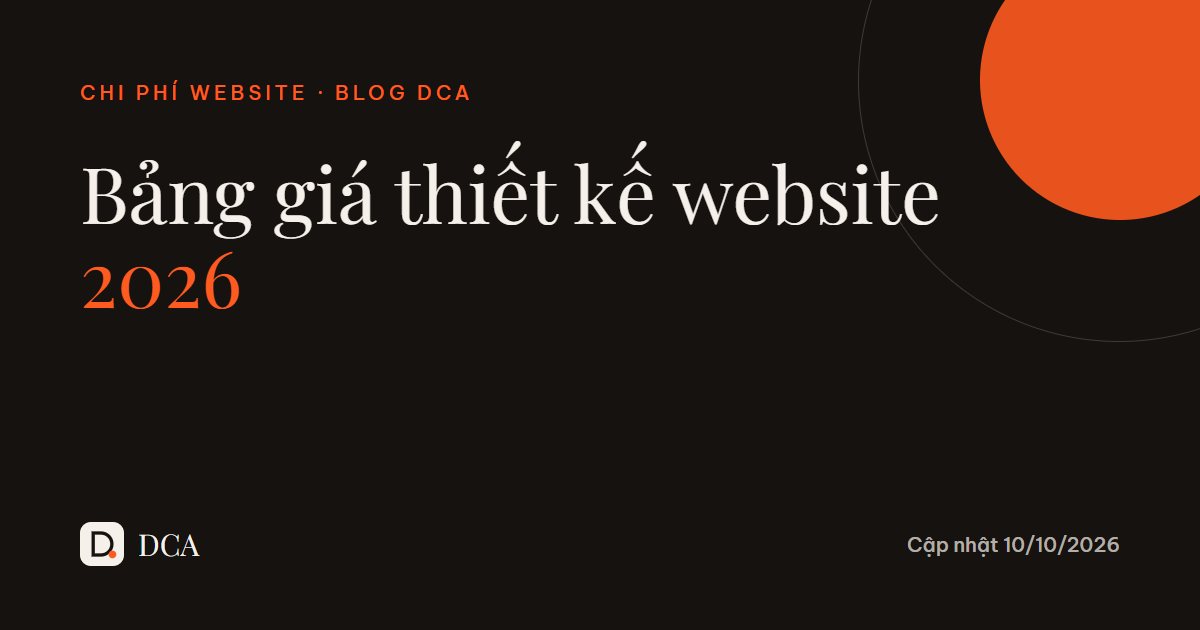 Bảng giá thiết kế website 2026: chi phí thật từ 500k đến 100 triệu
