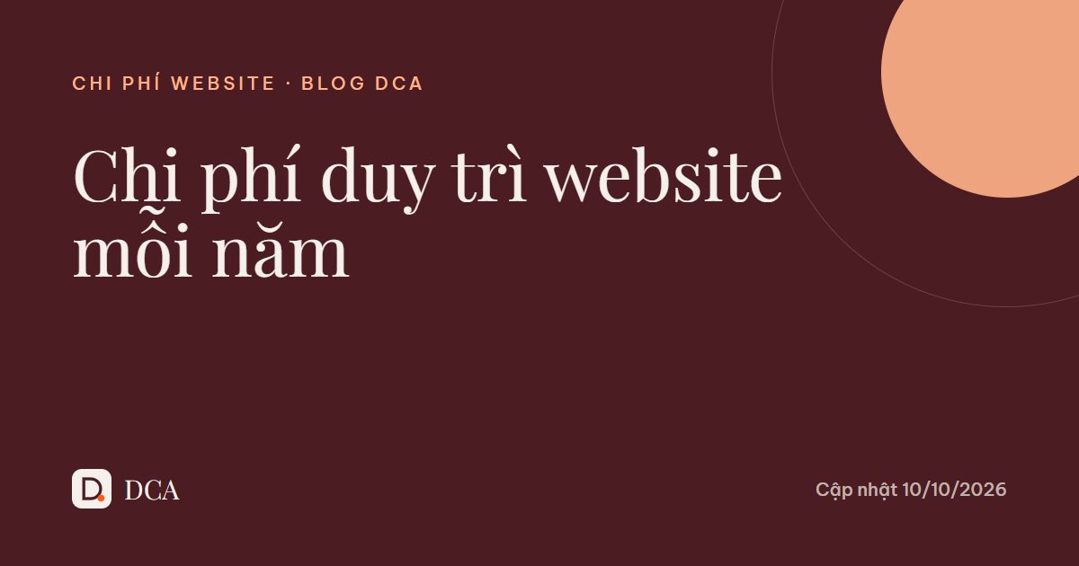 Chi phí duy trì website mỗi năm: tên miền, hosting, SSL, bảo trì
