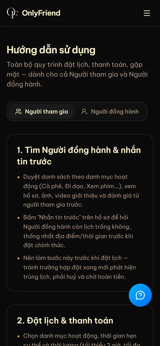OnlyFriend trên điện thoại: Hướng dẫn