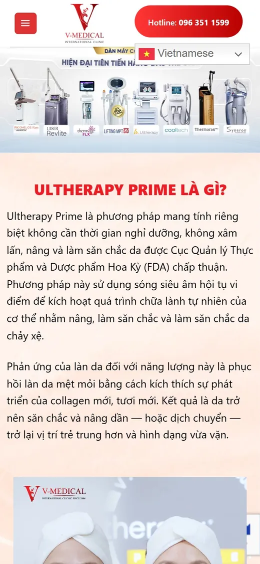V-Medical Clinic on mobile: Ultherapy Prime
